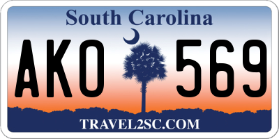 SC license plate AKO569