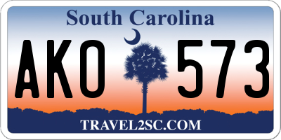SC license plate AKO573