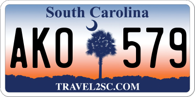 SC license plate AKO579