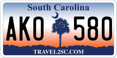 SC license plate AKO580