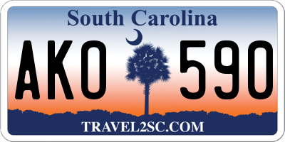 SC license plate AKO590