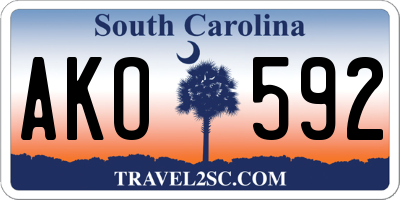 SC license plate AKO592