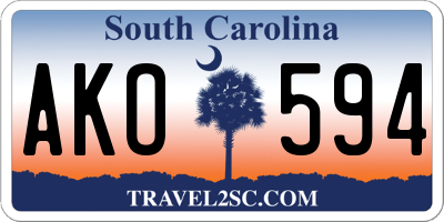 SC license plate AKO594