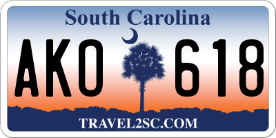 SC license plate AKO618