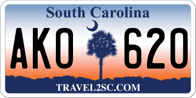SC license plate AKO620