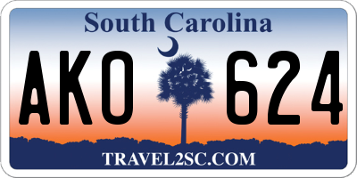 SC license plate AKO624