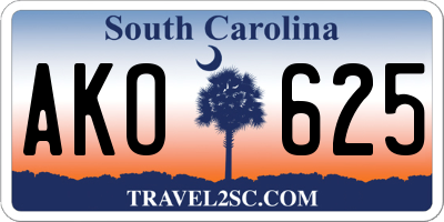 SC license plate AKO625