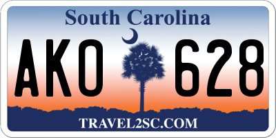 SC license plate AKO628
