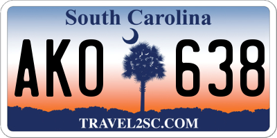 SC license plate AKO638