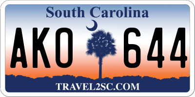 SC license plate AKO644