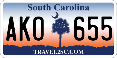 SC license plate AKO655