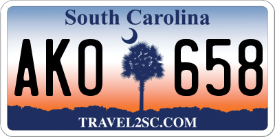 SC license plate AKO658