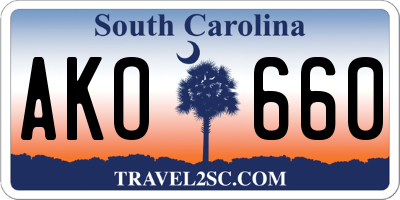 SC license plate AKO660