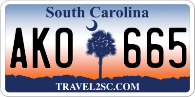 SC license plate AKO665