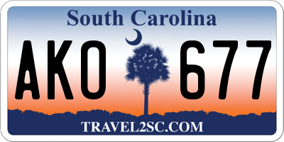SC license plate AKO677
