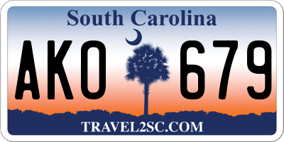 SC license plate AKO679