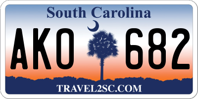SC license plate AKO682