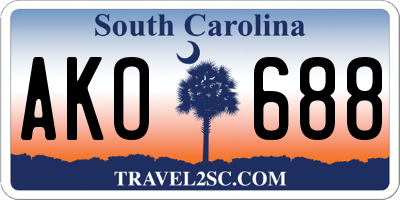 SC license plate AKO688