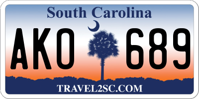 SC license plate AKO689