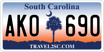 SC license plate AKO690