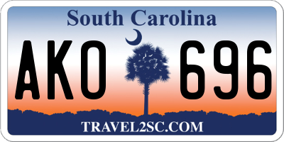 SC license plate AKO696