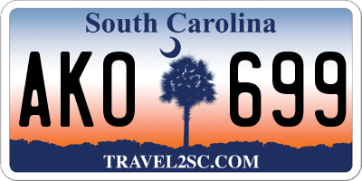 SC license plate AKO699