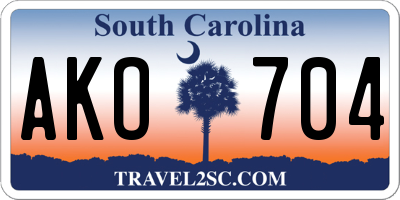 SC license plate AKO704