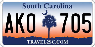 SC license plate AKO705