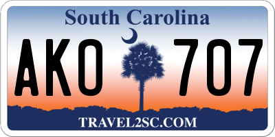 SC license plate AKO707