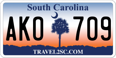 SC license plate AKO709