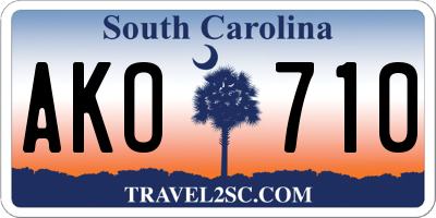 SC license plate AKO710