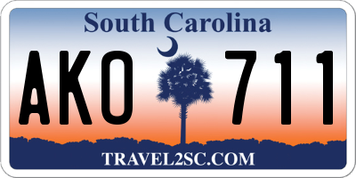 SC license plate AKO711