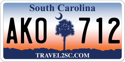 SC license plate AKO712