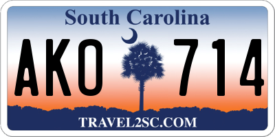 SC license plate AKO714