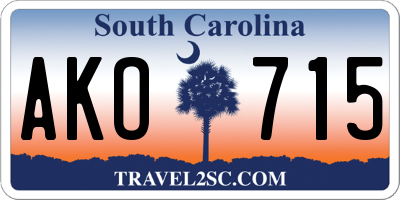 SC license plate AKO715