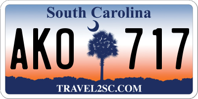 SC license plate AKO717