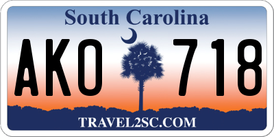SC license plate AKO718