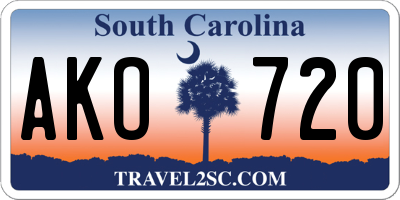 SC license plate AKO720