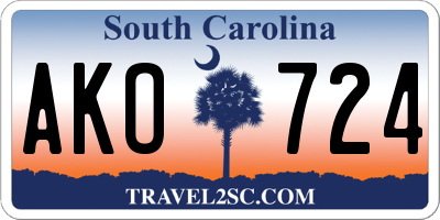 SC license plate AKO724