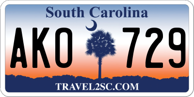 SC license plate AKO729