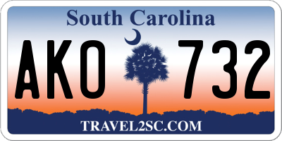 SC license plate AKO732