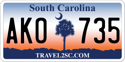 SC license plate AKO735