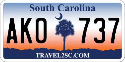 SC license plate AKO737