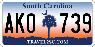 SC license plate AKO739
