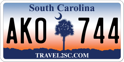 SC license plate AKO744