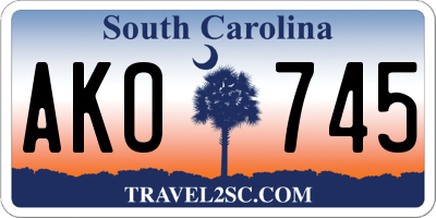 SC license plate AKO745