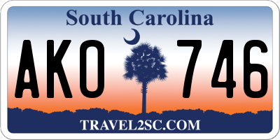 SC license plate AKO746