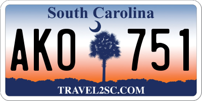 SC license plate AKO751