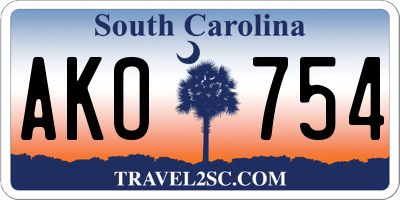 SC license plate AKO754