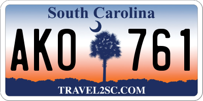 SC license plate AKO761